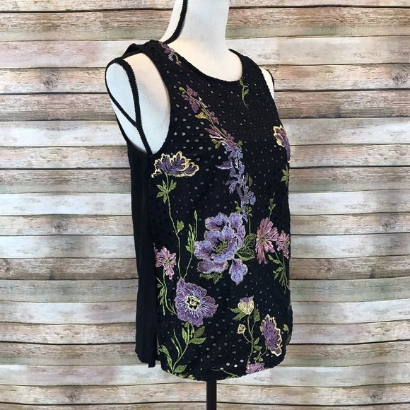 Anthropologie Meadow Rue Size S Small Harriet Embroidered Eyelet Blouse Top - Picture 4 of 8